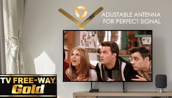 Stop spending hundreds on monthly cable bills when you could use the TV Free-Way! This antenna is plated with 24K gold connectors to ensure the highest-quality signal transfer for the best possible picture...completely free!