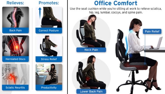 Picture 4 of Memory Foam Orthopedic Seat Cushion