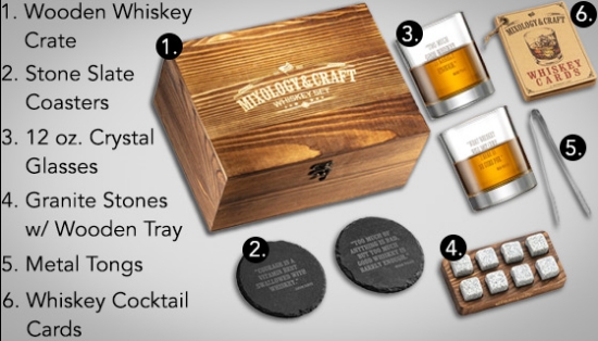 Collector's Edition: Mixology & Craft Whiskey Set in Handsome Wooden Box