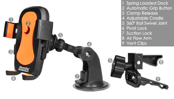 The Armor All 3-in-1 Suction Cup Phone Mount can attach to any windshield, dashboard, or car air vent.