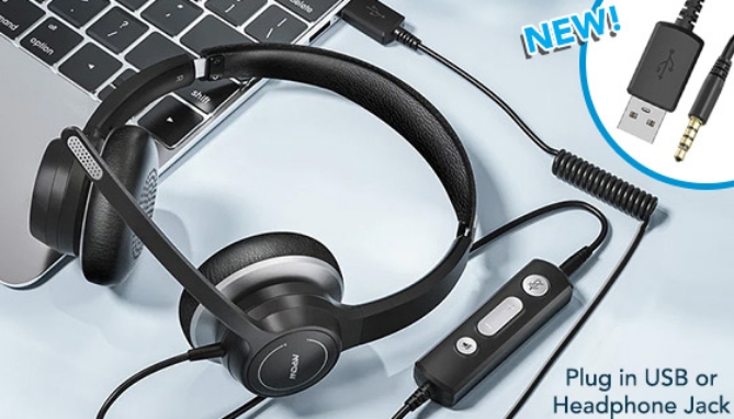 USB Wired Computer Headset Microphone with Controller