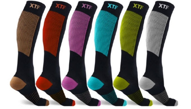 Picture 2 of Extreme Fit Copper Infused <br />Compression Socks (6-Pack)