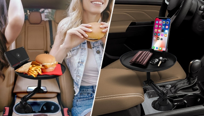 Adjustable Cup-Holder Car Tray