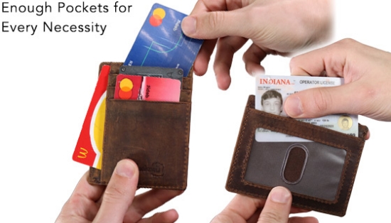 Vintage Slim Credit Card Wallet with Built-In RFID Protection