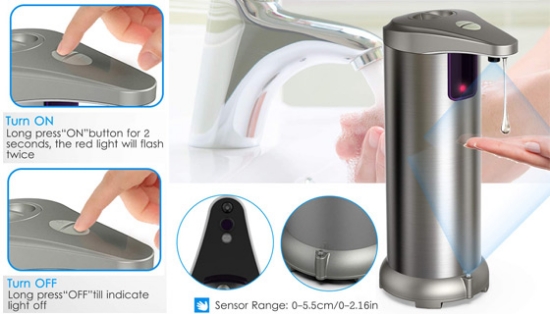Stainless Steel Hands-Free XL Soap Dispenser