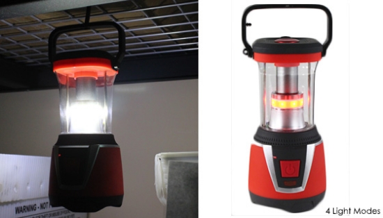The lantern shines at a super bright 300 Lumens and the flashlight at 80 Lumens. Each uses COB (chip on board) technology for a brighter, longer-lasting light.