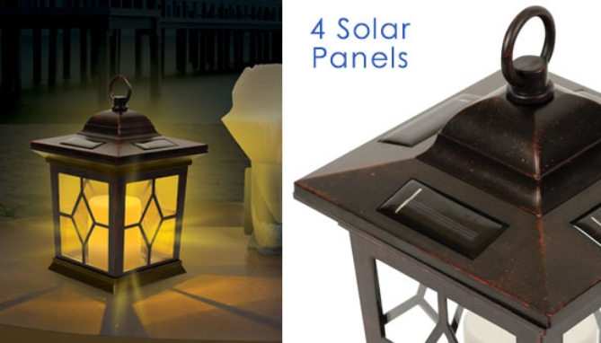 Picture 3 of Outdoor LED Solar Lantern Flickering Candle Light