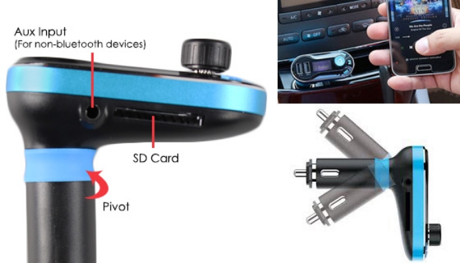 For those of you still looking for a great Bluetooth system for the car: look no further! The Wireless FM Radio Transmitter will turn any car into a BLUETOOTH<sup>&reg;</sup> music receiver for your devices.