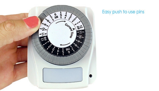Automatic lighting is a breeze when you have a daily programmable timer like this one by Prime! Take control of your electronics by selecting the easy to use push pins on this mechanical timer.