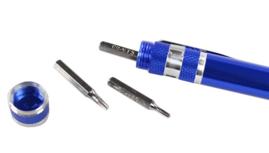 Handy little tool for every household. It's the 9 pc. precision screwdriver set. This handy pen style bit holder stores securely and conveniently in any pocket with the included pen clip.