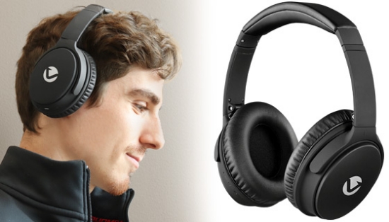 These executive-style headphones deliver quality music and sound with the added bonus of active noise cancellation.