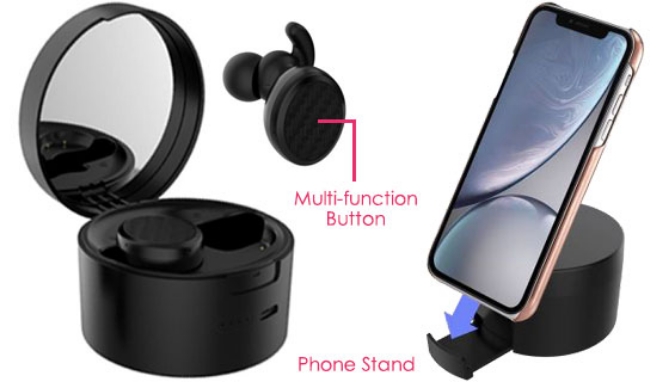 Picture 4 of True Wireless Earbud Compact Designer Mirror