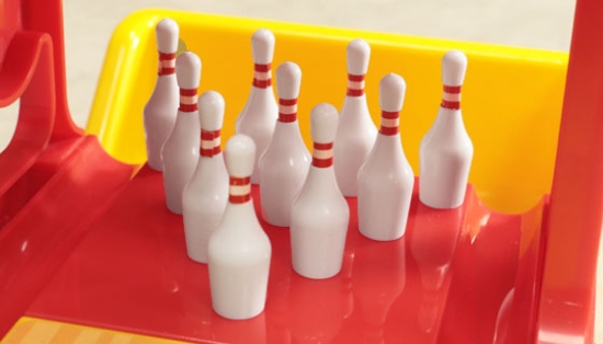 Bring the bowling alley to your home this holiday season with Bear Bowling, a game that will keep the children wanting to play it again and again on their quest for that 300 perfect game!