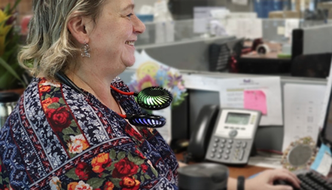 Picture 4 of Rechargeable Hands-Free Neck Fan With LED Lights