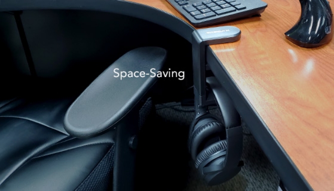 Picture 3 of Swiveling Headphone Mount Desk Clamp