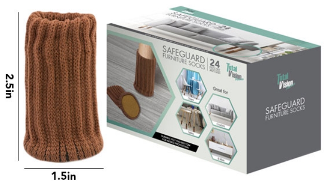 24pk Safeguard Furniture Socks For Chairs, Couches, Tables, And More