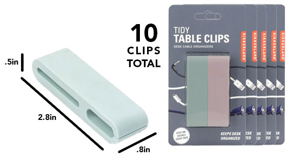 Kikkerland Tidy Table Clips (10 Clips in All) - PulseTV