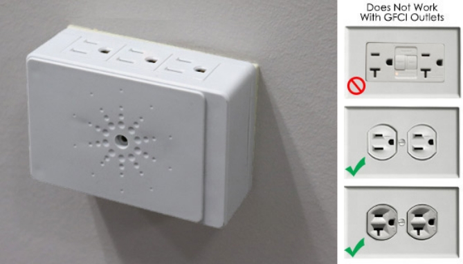 Picture 3 of 6 Way Sideway Electric Outlet Multiplier 2-Pack- Never Block An Outlet Again!