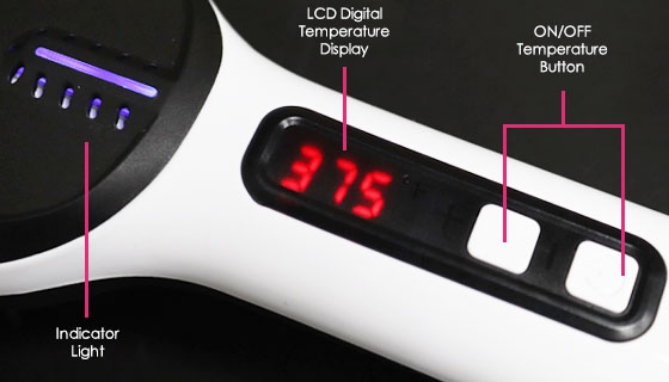 Picture 4 of 2-in-1 Ionic Hair Brush and Straightener with LCD Digital Temperature Display