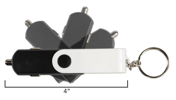 12V DC to USB Port Keychain 4-Pack