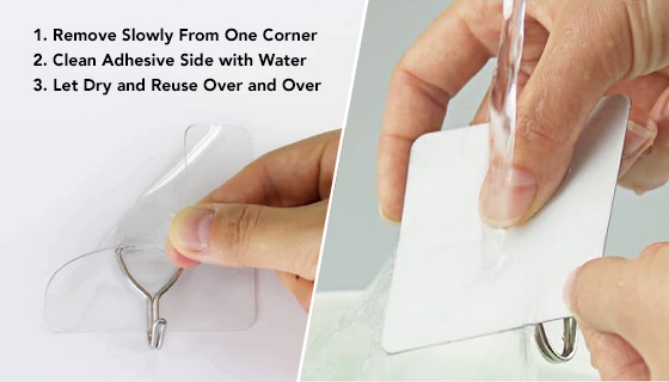 Picture 4 of Cell Gel Mounts Strong Hold Reusable Wall Hooks - Set of 6