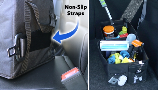 The Collapsible Car Organizer is just what you need to keep your car clean and tidy while keeping your important items in one, convenient spot.