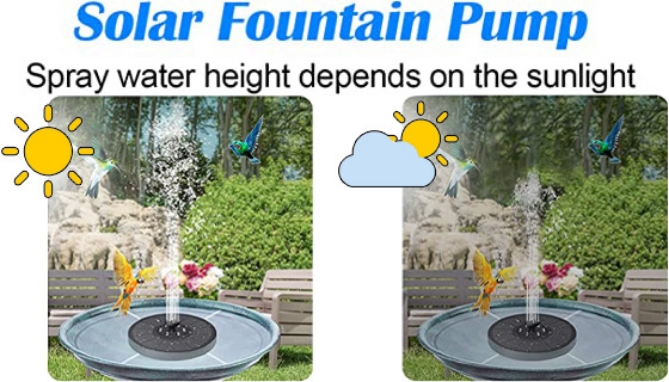 Deluxe Solar-Powered Water Fountain with Color Changing LEDs