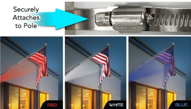 Light up your flag with style with the Solar Flag Pole Light from Farpoint.