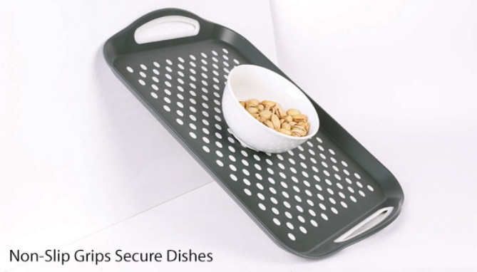 Picture 4 of  Non-Slip Serving Tray With Silicone Grips - No More Spills!
