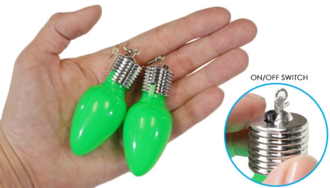 Picture 4 of Jumbo Flashing Holiday Earrings 2-Pack