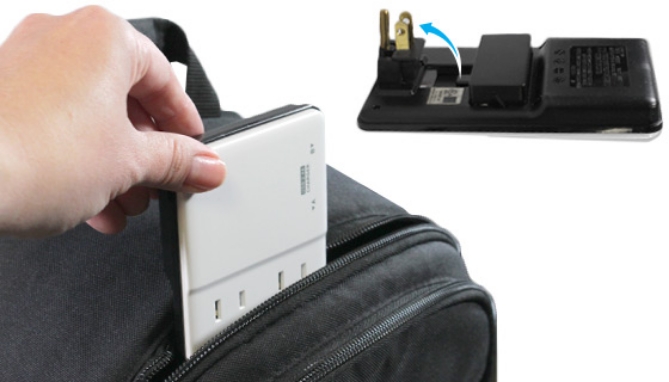 Picture 3 of Ultra Slim Dual Outlet Adapter w/ AC and USB Outlets