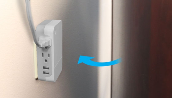 Your home may have outlets all over, but are they accessible? Pushing a couch or piece of furniture up against the wall often hides them or creates awkward gaps. This GE surge protector not only has a slim profile that barely takes up any room, but the outlets are all on the side making it easy to access. This also prevents bent cords that could weaken over time.