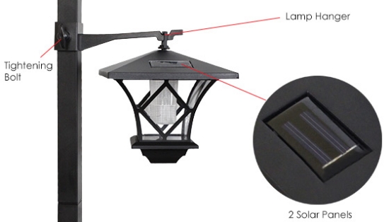 Solar Sensor LED Lamp Post