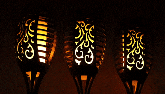 Dancing Flame Tiki Torch (Solar Powered) 6-Pack