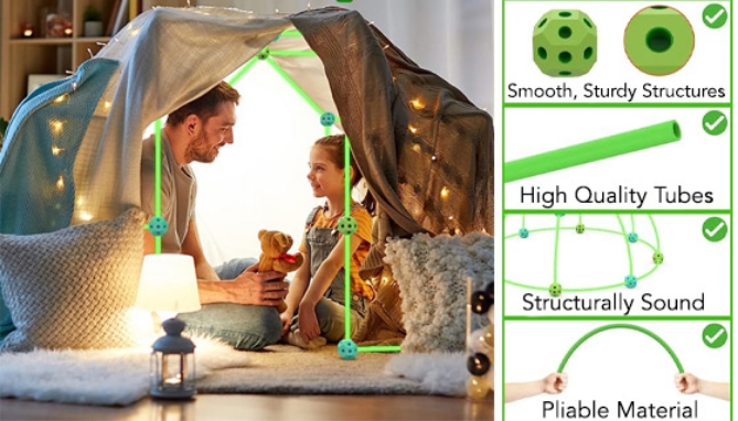 Glow-in-the-Dark Creative Fort Building Set - 86 Pieces