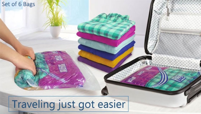 Vacuum-Sealed Travel and Storage Bags keeps your clothes and personal items clean, dry and mold and mildew free!