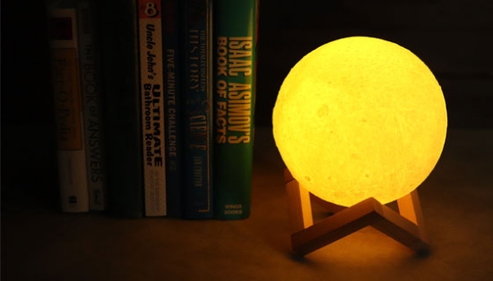 Illuminate your imagination and add a tasteful accent to any room in your home with the LED Moon Lamp, featuring realistic detailing and 3 colored light modes!