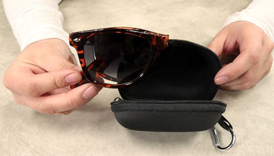 These Foldable Sunglasses have the unique ability to fold right in half. That means storing them only takes up half the space of a normal pair. Plus, you even get a handy carry pouch!