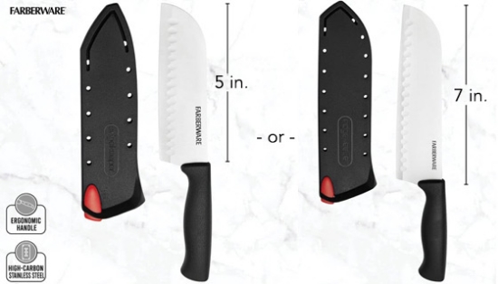Farberware Edgekeeper Santoku Kitchen Knife with Built-in Sharpener