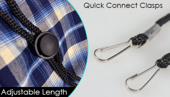 Keep your face mask easily accessible with the Adjustable Face Mask Lanyard. You never have to worry about forgetting your face mask when it's attached to this handy and versatile lanyard.