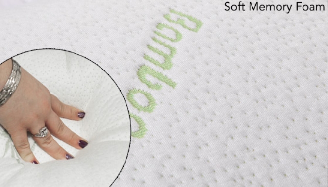 Picture 3 of Quilted Bamboo Luxury KING Pillow w/ Individual Pieces of Memory Foam Filling
