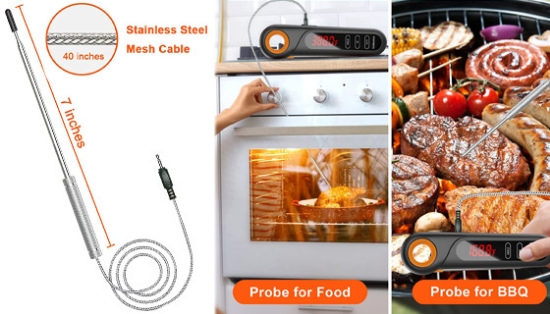 Deluxe Digital Food Thermometer with Plug-In Probe