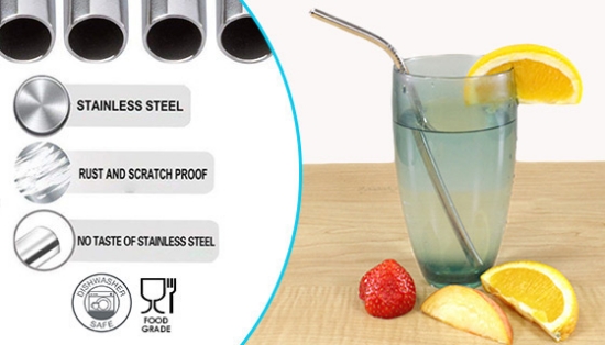 Enjoy your next beverage with these slick stainless steel straws. They're a more eco-friendly alternative to plastic drinking straws that liter and harm our eco-systems. These straws are completely reusable, washable, and look very cool!