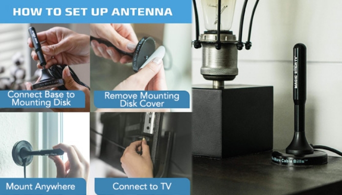 Picture 3 of The New Magic Stick HDTV Antenna with Booster Plate
