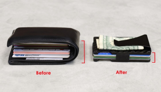 Slim down that over-stuffed disorganized wallet with the sleek new Carbon Fiber Slim Shield Wallet. This modern design can hold up to 12 credit cards or IDs while maintaining a slim profile half as thick as a standard wallet. It comfortably fits in almost any pocket without that annoying bulge.
