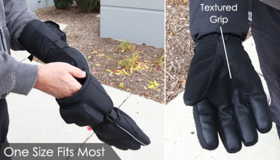 These awesome heated winter gloves are the ultimate cold-weather accessory. Both gloves include a heating element that is powered by 3 AA batteries. Don't worry about these overheating. The change in temperature is gradual, gentle and oh-so luxurious. The switch and LED power indicator on the battery packs make them easy to power on and off.