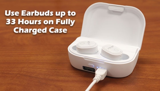 Ditch the cords with the Volt True Wireless Earbuds. These allow you to move freely at all times while you jam to your tunes. Plus, they come with a travel-friendly charging case that also doubles as a convenient 2000mAh power bank!