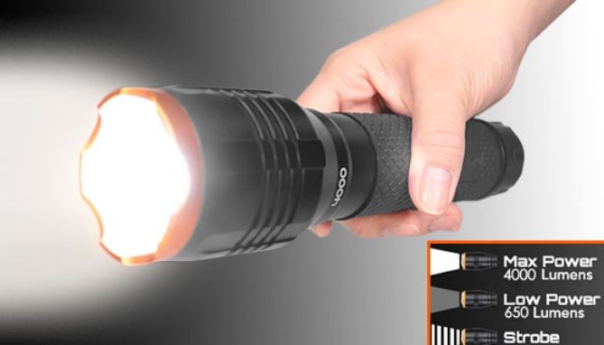 Picture 3 of 4000 Lumen Tactical Flashlight - w/ 9 FREE Batteries - Forest Filling Brightness!