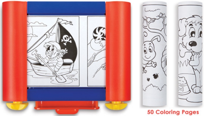 Picture 4 of Color & Scroll Art Desk with Crayons and 50 Coloring Pages