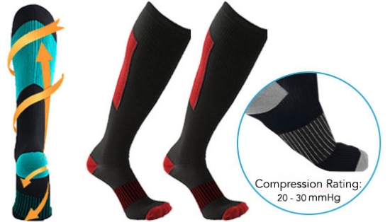 Copper Flux Knee-High Compression Socks 6-Pack